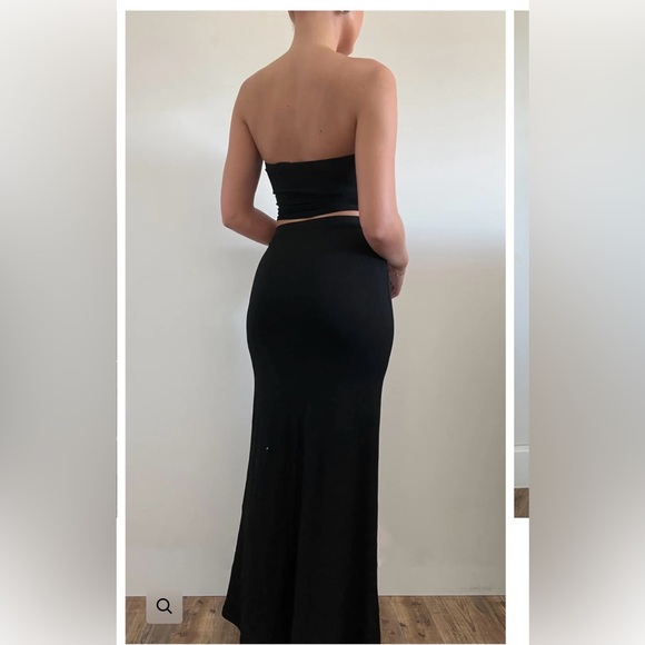 Never worn Honey Mango crop tube top and matching maxi skirt, size S (in beige). - Picture 2 of 8